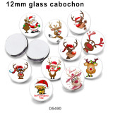 10pcs/lot  Christmas   Deer  glass picture printing products of various sizes  Fridge magnet cabochon