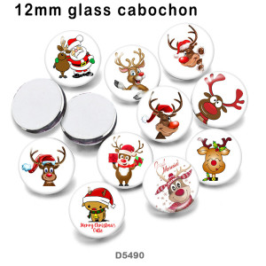 10pcs/lot  Christmas   Deer  glass picture printing products of various sizes  Fridge magnet cabochon