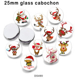 10pcs/lot  Christmas   Deer  glass picture printing products of various sizes  Fridge magnet cabochon