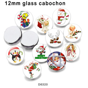 10pcs/lot  Christmas  glass picture printing products of various sizes  Fridge magnet cabochon