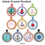 10pcs/lot  Ship's  anchor  glass picture printing products of various sizes  Fridge magnet cabochon
