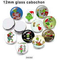 10pcs/lot  Christmas   glass picture printing products of various sizes  Fridge magnet cabochon