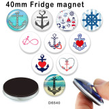 10pcs/lot  Ship's  anchor  glass picture printing products of various sizes  Fridge magnet cabochon