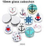 10pcs/lot  Ship's  anchor  glass picture printing products of various sizes  Fridge magnet cabochon