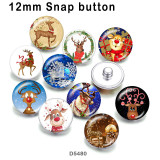 10pcs/lot  Christmas  Deer  glass picture printing products of various sizes  Fridge magnet cabochon