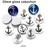 10pcs/lot  Ship's  anchor  glass picture printing products of various sizes  Fridge magnet cabochon