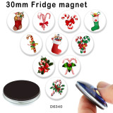 10pcs/lot  Christmas  glass picture printing products of various sizes  Fridge magnet cabochon
