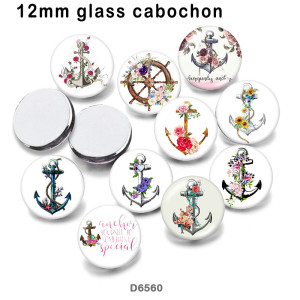 10pcs/lot  Ship's  anchor  glass picture printing products of various sizes  Fridge magnet cabochon