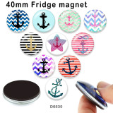 10pcs/lot  Ship's  anchor  glass picture printing products of various sizes  Fridge magnet cabochon