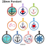 10pcs/lot  Ship's  anchor  glass picture printing products of various sizes  Fridge magnet cabochon