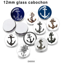 10pcs/lot  Ship's  anchor  glass picture printing products of various sizes  Fridge magnet cabochon
