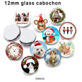 10pcs/lot  Christmas  glass picture printing products of various sizes  Fridge magnet cabochon
