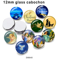 10pcs/lot  Christmas   glass picture printing products of various sizes  Fridge magnet cabochon