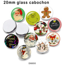 10pcs/lot  Santa Claus  glass picture printing products of various sizes  Fridge magnet cabochon