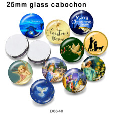 10pcs/lot  Christmas   glass picture printing products of various sizes  Fridge magnet cabochon