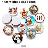 10pcs/lot  Christmas  glass picture printing products of various sizes  Fridge magnet cabochon