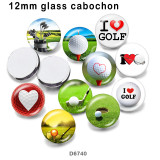 10pcs/lot  I love golf   glass picture printing products of various sizes  Fridge magnet cabochon
