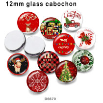 10pcs/lot  Christmas  Snowman  glass picture printing products of various sizes  Fridge magnet cabochon
