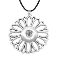 Flower shape necklace  chain adjustable  fit 20MM chunks snaps jewelry  necklace for women
