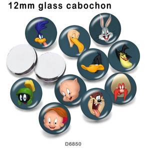 10pcs/lot  Cartoon rabbit  duck  glass picture printing products of various sizes  Fridge magnet cabochon