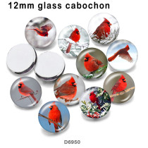 10pcs/lot  Cardinal  bird  glass picture printing products of various sizes  Fridge magnet cabochon