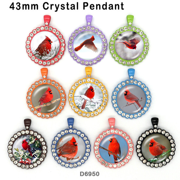 10pcs/lot  Cardinal  bird  glass picture printing products of various sizes  Fridge magnet cabochon