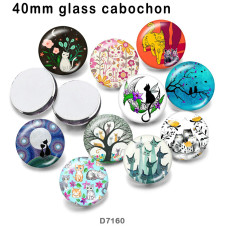 10pcs/lot  Cat  glass picture printing products of various sizes  Fridge magnet cabochon