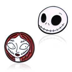 20MM Halloween Cartoon girls design metal silver plated snap charms Multicolor