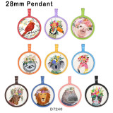 10pcs/lot  lion Cat  bird  Flower  glass picture printing products of various sizes  Fridge magnet cabochon