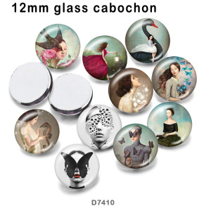 10pcs/lot  Butterfly  girl  glass picture printing products of various sizes  Fridge magnet cabochon