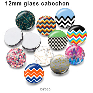 10pcs/lot  color  Pattern glass picture printing products of various sizes  Fridge magnet cabochon