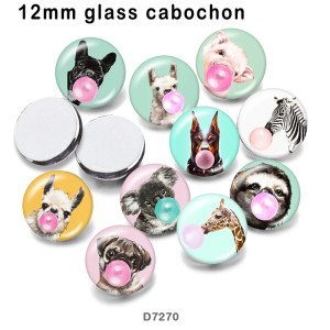 10pcs/lot  Dog  pig  zebra  glass picture printing products of various sizes  Fridge magnet cabochon