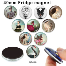 10pcs/lot  Butterfly  girl  glass picture printing products of various sizes  Fridge magnet cabochon