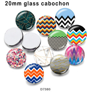 10pcs/lot  color  Pattern glass picture printing products of various sizes  Fridge magnet cabochon