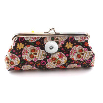 Skull Snaps coin purse Storage bag Clutch bag fit 18mm snap button jewelry