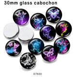 10pcs/lot  Butterfly  glass picture printing products of various sizes  Fridge magnet cabochon