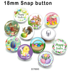 10pcs/lot happy easter rabbit glass picture printing products of various sizes  Fridge magnet cabochon