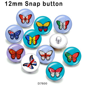 10pcs/lot Flag  Butterfly  USA  glass picture printing products of various sizes  Fridge magnet cabochon