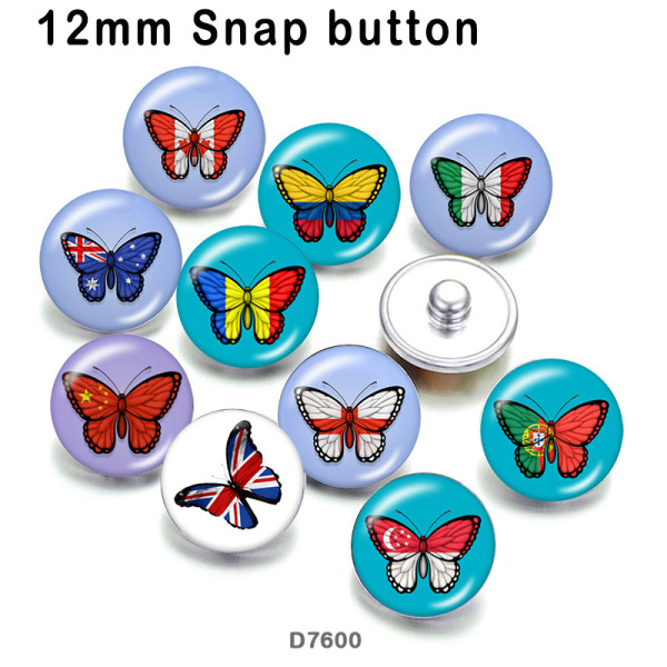 10pcs/lot Flag  Butterfly  USA  glass picture printing products of various sizes  Fridge magnet cabochon