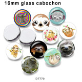 10pcs/lot  sloth glass picture printing products of various sizes  Fridge magnet cabochon