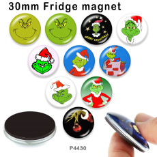 10pcs/lot  Christmas  glass picture printing products of various sizes  Fridge magnet cabochon