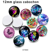 10pcs/lot  Butterfly  glass picture printing products of various sizes  Fridge magnet cabochon