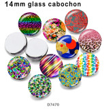 10pcs/lot  color  pattern  glass picture printing products of various sizes  Fridge magnet cabochon