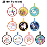 10pcs/lot  Unicorn  glass picture printing products of various sizes  Fridge magnet cabochon