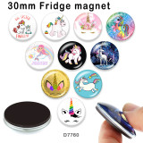 10pcs/lot  Unicorn  glass picture printing products of various sizes  Fridge magnet cabochon