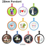 10pcs/lot  Alpaca  glass picture printing products of various sizes  Fridge magnet cabochon