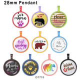 10pcs/lot Bear Mama  glass picture printing products of various sizes  Fridge magnet cabochon