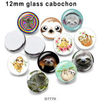 10pcs/lot  sloth glass picture printing products of various sizes  Fridge magnet cabochon