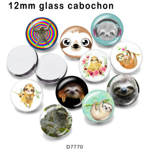 10pcs/lot  sloth glass picture printing products of various sizes  Fridge magnet cabochon