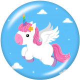 20MM  Unicorn   Print   glass  snaps buttons